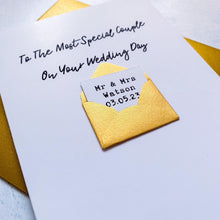 Load image into Gallery viewer, Most Special Couple on your Wedding Day Card, Card For Couple, On your wedding day, Congratulations Card, Personalised Wedding Card