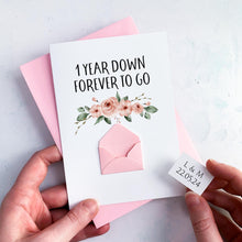 Load image into Gallery viewer, 1st Anniversary Card, 1 Year Down, Special Couple Anniversary Card, Wedding Anniversary Card, Happy First Anniversary, Personalised Handmade