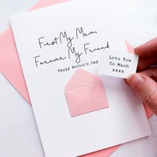 Load image into Gallery viewer, My Mum My Friend Mother's Day Card, Keepsake Gift from Daughter, Son, Handmade Personalised Card, Mothering Sunday