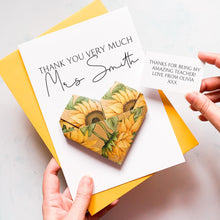 Load image into Gallery viewer, Thank You Teacher Card - Personalised Handmade Origami Heart Keepsake Gift