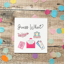 Load image into Gallery viewer, Holiday Reveal Card, Card for Girlfriend, Birthday Card for Wife, Travel Gift for Her, Flight ticket surprise, Destination trip keepsake