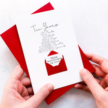 Load image into Gallery viewer, 10th Anniversary Card, 3,652 Days, 10th Wedding Anniversary Card for husband, Ten Year Anniversary, 10th Wedding Anniversary card for Wife,