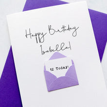Load image into Gallery viewer, 12th Birthday Card, 12 Year Old, Personalised, Any Name, Birthday Card for girl, cute birthday card, handmade, 3D Card, daughter Birthday