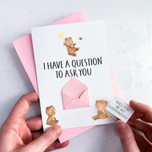 Load image into Gallery viewer, Be My Godparents Proposal Card, Godparents Proposal, God parents proposal Card, Be my Godmother card, be my godfather, Cute Teddy keepsake