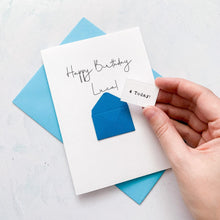 Load image into Gallery viewer, 4th Birthday Card, 4 Year Old, Personalised, Any Name, Birthday Card for boy, cute birthday card, handmade card, 3D Card, son Birthday