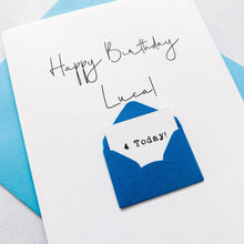 Load image into Gallery viewer, 4th Birthday Card, 4 Year Old, Personalised, Any Name, Birthday Card for boy, cute birthday card, handmade card, 3D Card, son Birthday