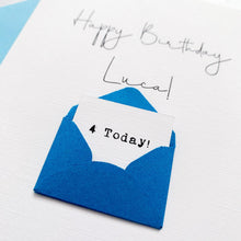 Load image into Gallery viewer, 4th Birthday Card, 4 Year Old, Personalised, Any Name, Birthday Card for boy, cute birthday card, handmade card, 3D Card, son Birthday