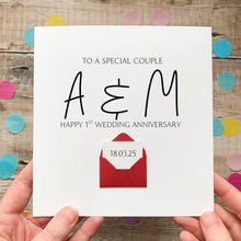 Load image into Gallery viewer, Personalised 1st Anniversary Card, Wedding Anniversary Card for Couple, Romantic Gift for them, First Anniversary Gift, Special Couple Card