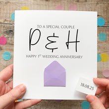 Load image into Gallery viewer, Personalised 1st Anniversary Card, Wedding Anniversary Card for Couple, Romantic Gift for them, First Anniversary Gift, Special Couple Card