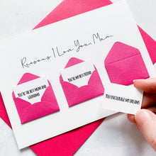 Load image into Gallery viewer, Personalised Reasons I Love You Mum Card, Mum Mother's Day Card, Card for mum, Mother's Day card for Mummy, Mothering Sunday card, To My Mum
