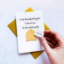 Load image into Gallery viewer, To My Daughter &amp; Son-In-Law on her Wedding Day Card, Wedding Card for daughter, For Couple, On your wedding day card, Congratulations Card