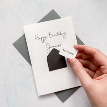 Load image into Gallery viewer, 50th Birthday Card, 50 Year Old, Personalised, Any Name, Birthday Card for male, cute birthday card, handmade, 3D Card, husband Birthday
