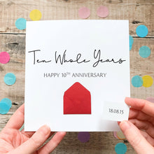 Load image into Gallery viewer, Personalised 3rd Anniversary Card, Three Whole Years Gift for Boyfriend, Girlfriend, First Year Keepsake, Hidden Message Reveal, Any Year
