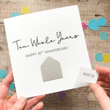 Load image into Gallery viewer, Personalised 3rd Anniversary Card, Three Whole Years Gift for Boyfriend, Girlfriend, First Year Keepsake, Hidden Message Reveal, Any Year