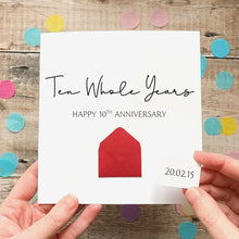 Load image into Gallery viewer, Personalised 1st Anniversary Card, One Whole Year Gift for Boyfriend, Girlfriend, First Year Keepsake, Hidden Message Reveal, Any Year