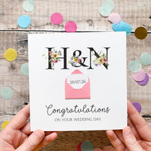 Load image into Gallery viewer, Wedding Card, Congratulations On Your Wedding Day, Special Couple Card, Married in 2026, Personalised Card for Couple, Wedding Date Gift