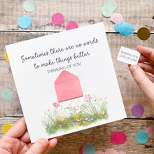 Load image into Gallery viewer, No Words, Thinking of You Card, Personalised Sympathy Card, For Friend, Sending Love, Encouragement Card, Watercolour Flowers, Simple