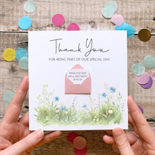 Load image into Gallery viewer, Personalised Wedding Thank You Card, Thank you for being part of our special day, From the newlyweds, Wedding Favours for Guests