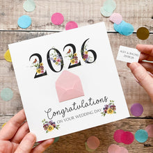 Load image into Gallery viewer, Personalised Wedding Card 2026, Congratulations On Your Wedding Day, Couple Card, Personalised Gift for Couple, Wedding Date Keepsake