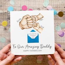 Load image into Gallery viewer, Personalised Father's Day Card, To Our Amazing Daddy, Fist Bump, Personalised Gift for Daddy, From Children