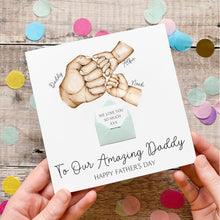 Load image into Gallery viewer, Personalised Father's Day Card, To Our Amazing Daddy, Fist Bump, Personalised Gift for Daddy, From Children