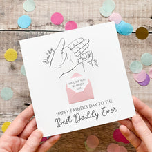Load image into Gallery viewer, Personalised Best Daddy Ever Father's Day Card, From Children, Personalised Gift for Daddy, Handmade Keepsake, Child's hand line art