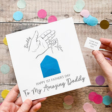 Load image into Gallery viewer, Modern 1st Father's Day Card, From Baby, Personalised Gift for Daddy, Handmade Keepsake, 3D Card, Stylish Aesthetic Line Art, Minimalist