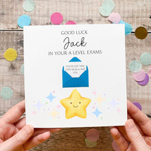 Load image into Gallery viewer, Personalised Good Luck Exams Card, A Levels, GCSE, We're Proud Of You, Personalised Gift, For Son, Daughter, Granddaughter, Grandson