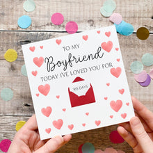 Load image into Gallery viewer, Personalised Boyfriend Anniversary Card, Days I've Loved You, Personalised Gift, Any Anniversary, Days Together, Romantic Handmade Keepsake