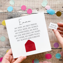 Load image into Gallery viewer, Personalised Anniversary Card For Wife, My Everything, Romantic Card with Verse, Keepsake Gift for Wedding Anniversary, Hidden Message