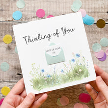 Load image into Gallery viewer, Thinking of You Card, Personalised Sympathy Card, For Friend, Sending Love, Encouragement Card, Watercolour Flowers, Simple and Meaningful