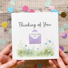 Load image into Gallery viewer, Thinking of You Card, Personalised Sympathy Card, For Friend, Sending Love, Encouragement Card, Watercolour Flowers, Simple and Meaningful