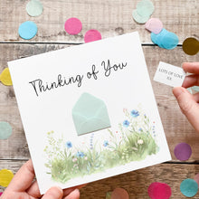 Load image into Gallery viewer, Thinking of You Card, Personalised Sympathy Card, For Friend, Sending Love, Encouragement Card, Watercolour Flowers, Simple and Meaningful