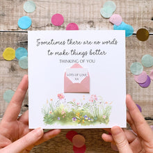 Load image into Gallery viewer, No Words, Thinking of You Card, Personalised Sympathy Card, For Friend, Sending Love, Encouragement Card, Watercolour Flowers, Simple