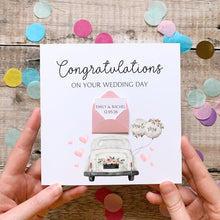 Load image into Gallery viewer, Mrs &amp; Mrs Wedding Card, Congratulations On Your Wedding Day, For Son, Card for Friends, 2026 Wedding, Personalised Card for Them, LGBTQ