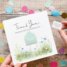 Load image into Gallery viewer, Personalised Wedding Thank You Card, Thank you for being part of our special day, From the newlyweds, Wedding Favours for Guests
