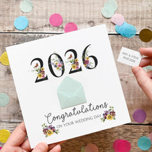 Load image into Gallery viewer, Personalised Wedding Card 2026, Congratulations On Your Wedding Day, Couple Card, Personalised Gift for Couple, Wedding Date Keepsake