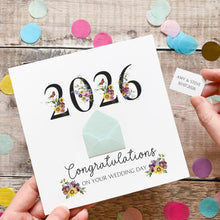 Load image into Gallery viewer, Personalised Wedding Card 2026, Congratulations On Your Wedding Day, Couple Card, Personalised Gift for Couple, Wedding Date Keepsake