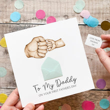 Load image into Gallery viewer, Personalised 1st Father's Day Card, As My Daddy, Fist Bump, Personalised Gift for Daddy, From New Baby