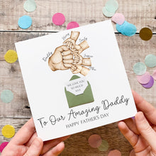 Load image into Gallery viewer, Personalised Father's Day Card, To Our Amazing Daddy, Fist Bump, Personalised Gift for Daddy, From Children