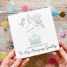 Load image into Gallery viewer, Modern 1st Father's Day Card, From Baby, Personalised Gift for Daddy, Handmade Keepsake, 3D Card, Stylish Aesthetic Line Art, Minimalist