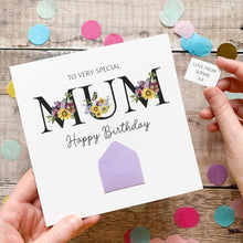 Load image into Gallery viewer, Personalised Mum Birthday Card, Card for Mum, Very Special Mum, Personalised Gift, Wildflower Garden, Birthday Card With Flowers, 3D Card