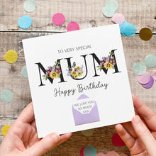 Load image into Gallery viewer, Personalised Mum Birthday Card, Card for Mum, Very Special Mum, Personalised Gift, Wildflower Garden, Birthday Card With Flowers, 3D Card
