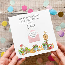 Load image into Gallery viewer, Personalised Father's Day Card For Dad, Personalised Gift for Him, Handmade Keepsake, 3D Card, Garden theme for Gardener with Gnome
