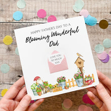 Load image into Gallery viewer, Personalised Father's Day Card, Blooming Wonderful Dad, Personalised Gift for Him, Handmade Keepsake, 3D Card, Garden theme, For Gardener