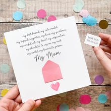 Load image into Gallery viewer, Birthday Card For Mum: Thoughtful Card For Her - Personalised, Handmade 3D Design, Custom Keepsake Gift, Sentimental Verse, 50th, 60th, 70th