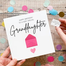Load image into Gallery viewer, Birthday Card For Granddaughter: Thoughtful Card For Her, Personalised Handmade 3D Design, Custom Keepsake Gift, Sentimental Verse, Any Age