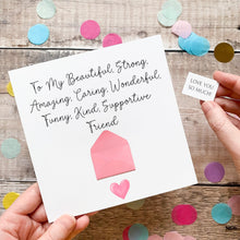 Load image into Gallery viewer, Thoughtful Card For Her: Birthday Greeting For Special Friend- Personalised, Handmade 3D Design, Custom Friendship Keepsake Gift