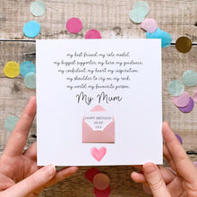 Load image into Gallery viewer, Birthday Card For Mum: Thoughtful Card For Her - Personalised, Handmade 3D Design, Custom Keepsake Gift, Sentimental Verse, 50th, 60th, 70th