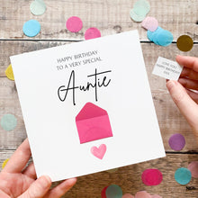 Load image into Gallery viewer, Birthday Card For Special Auntie: Thoughtful Card For Her - Personalised, Handmade 3D Design, Custom Keepsake Gift, Sentimental Verse